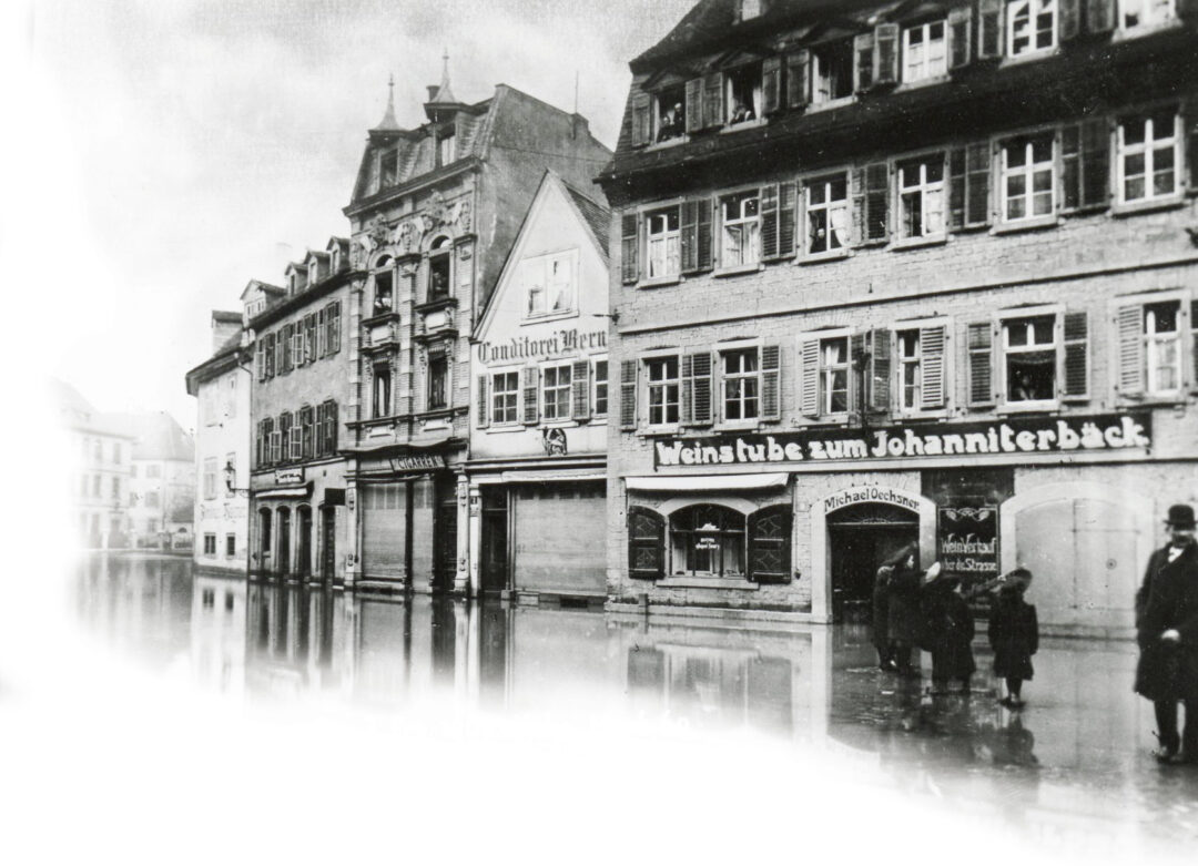 Die Weinstube zum Johanniterbäck in Würzburg im Jahre 1909